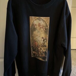 Champion Black Artistic Print Men's Crewneck Sweater